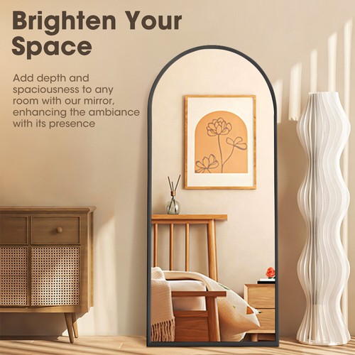 ProPulse Black Full Length Mirror Floor Standing or Wall Mount Makeup Home Decor - Picture 4 of 12