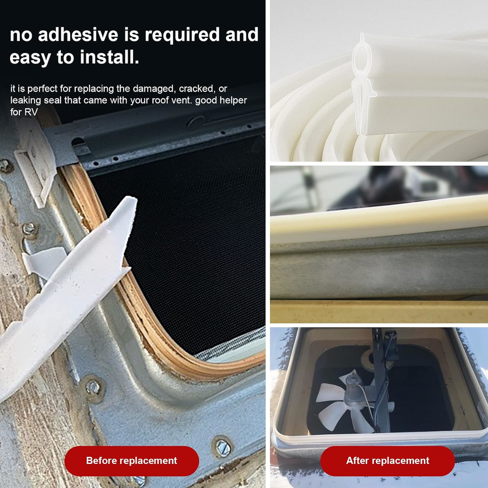 Wohnmobil Dachlüftungsdichtung 299,7cm - Vinyldichtung Für Ventline, Hengs