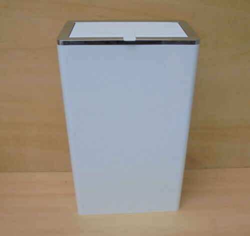 Hewi Papierabfallbehälter mit Deckel 51 x 30 x 17 Gewerbe Abfalleimer weiß chrom - Bild 1 von 1