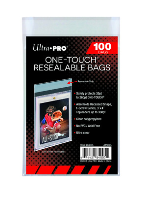 Ultra Pro One Touch Magnetic Bags Pack of 100 Resealable