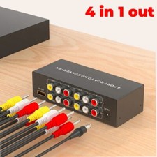 RCA AV to HDMI Converter 4 in 1 out 1080P For TV Audio Video Composite Switcher