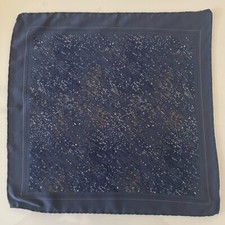 Pierre Balmain Blue Silk Stardast Print Pocket Square Made in Italy