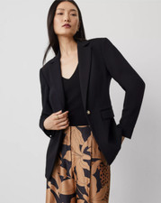 NEW ANN TAYLOR 189 BLACK SCULPTURAL BLAZER SZ 6