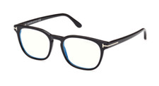 Tom Ford FT5868-B 001 Shiny Black Blue Block Lenses Men's Eyeglasses