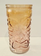 Tiki Glass Pink Orange Cocktail Mojito NO Lid Or Straw
