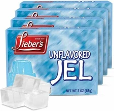 Lieber's Clear Unflavored Jello, Kosher for Passover 3 oz (Pack of 4)