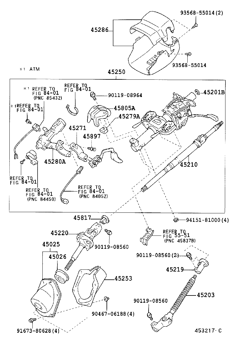 Toyota OEM Genuine 45220-60140 SHAFT ASSY, STEERING INTERMEDIATE