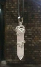 Rose Quartz Crystal Pendant Floral Cap Wrapped Real Gemstone Protection Necklace