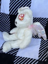 Ty Beanie Buddy Angel Bear 14  Plush White and Metallic Flake Sparkle