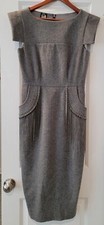 $1,085 NWT Thomas Wylde Metal Fringe Wool Gray Dress $$PRICE DROP MOVING SALE!!