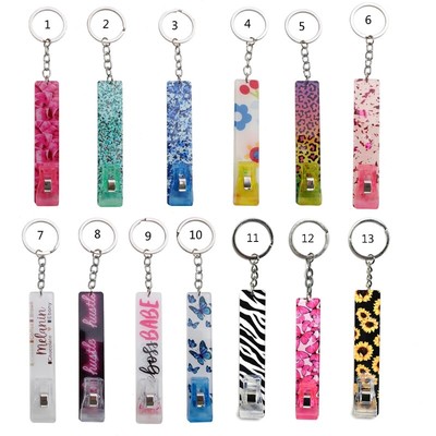Acrylic Grabber Keychain for Female Male ATM Card Clip