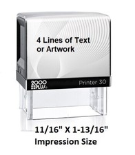 2000 COLOP Printer 30 - Self-Inking Stamp - 4 Lines of Text - Size 3/4" X 1-7/8"