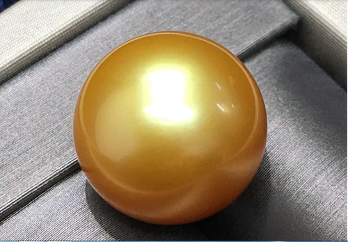 HUGE 17MM NEAR ROUND NATURAL SOUTH SEA GENUINE GOLD LOOSE PEARL UNDRILLED