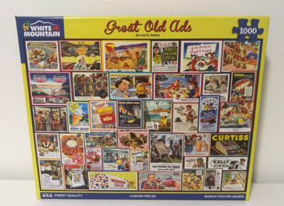 White Mountain Puzzle 1000 Pc Jigsaw Puzzle Great Old Ads 24 X 30 New white-mountain-puzzle-1000-pc-jigsaw-puzzle-great-old-ads-24-x-30-new