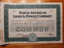 US: North American Light & Power, 1921, div. shares*