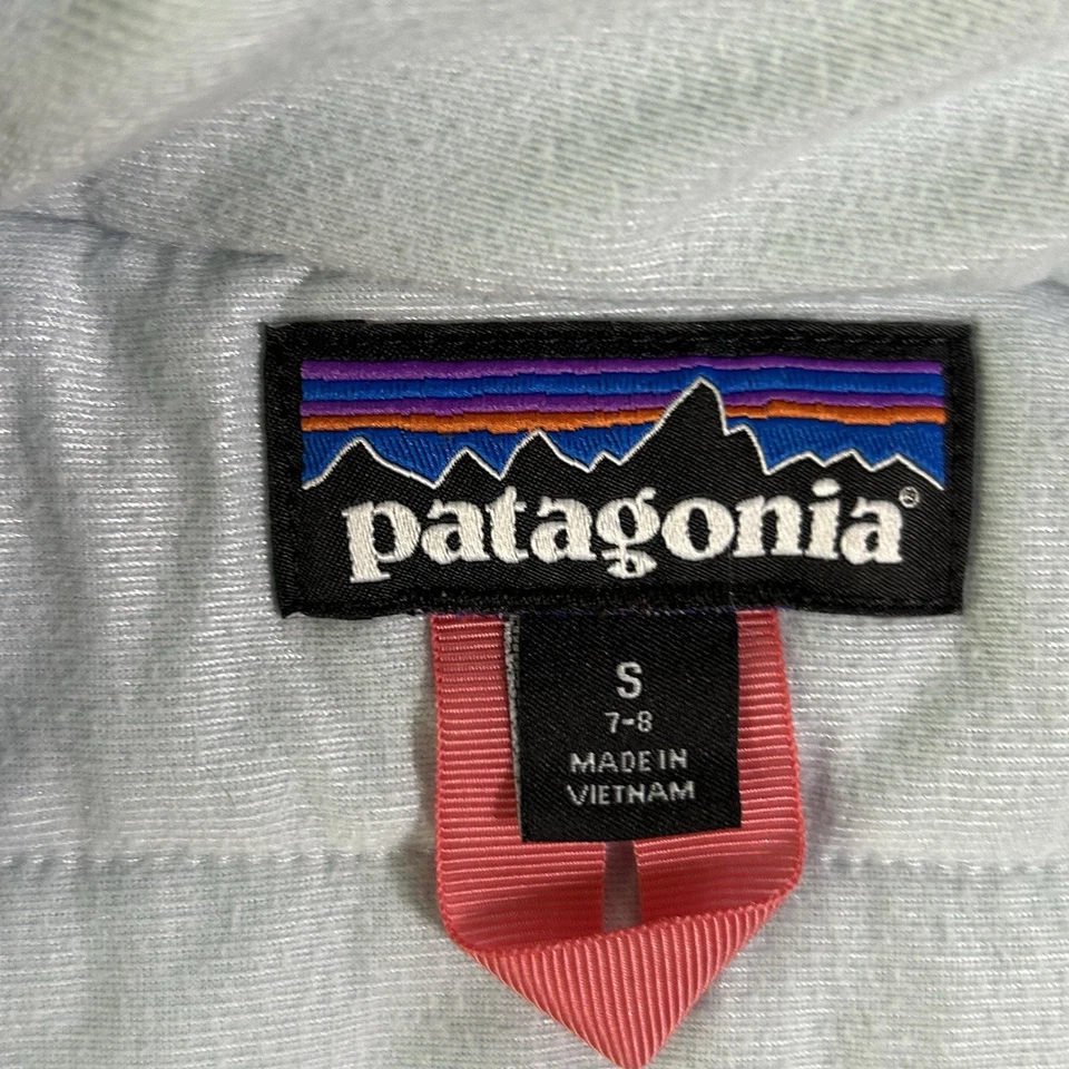 Patagonia Jacket Girls Small  7/8 Blue Snowbelle Winter Coat Kid Youth Hood - Image 3 of 4