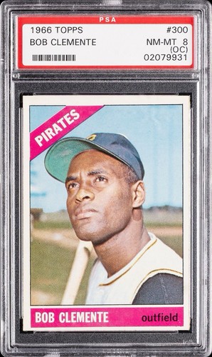 1966 Topps - Roberto Clemente #300 Called Bob on Card PSA 8
