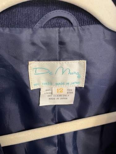 Vintage 70er 80er Jahre Cord blau Blazer Größe 12 Jacke braun Knöpfe De Mura Japan - Bild 2 von 10