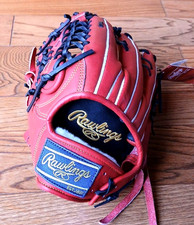 Rawlings Heart of the Hide PRO EXCEL Outfield Glove 12.75 LHT Red Orange Limited