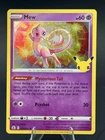 Pokémon Mew TCG Card Celebrations 011/025 Holo Rare 2021 25th Anniversary