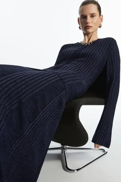 Women COS Sweater Navy Viscose XS