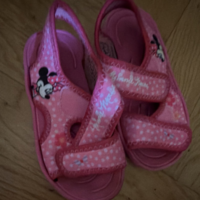 Disney Mädchen Sandalen EU 25 Rosa Minnie Maus Punkte Klett offen flach