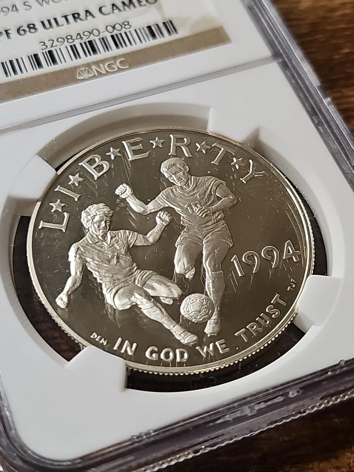 1994-S $1 Silver NGC PF68 Ultra Cameo World Cup Dollar 90% Coin 3298490-008 - Image 3 of 4
