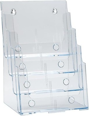 252376 Four Tier, Four Pocket Letter Brochure File Holder for Flyer, Office
