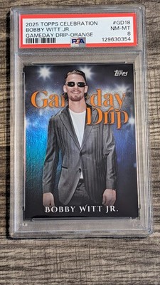 Bobby Witt Jr Royals - 2025 Topps Celebration Game Drip Orange #/25 PSA 8 SSP