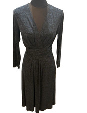 MICHAEL KORS Black & Bluet Print Wrap Around Silhouette Tie Front/BacK ( S ) NWT