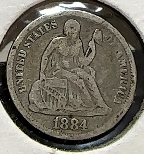 1884 Seated Liberty Dime Nice Original VF CHRC
