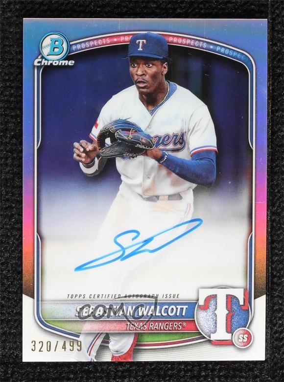 2025 Bowman Chrome Prospect Refractor 320/499 Sebastian Walcott #CPA-SW Auto 9fc
