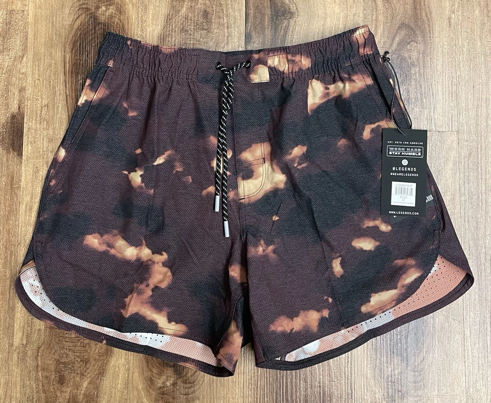 Legends Men's Luka HD Shorts Linerless Orange Camp 5" Inseam Size M