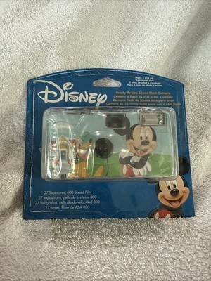 Disney Mickey Mouse 35mm Ready-to-Use Flash Camera 27 Exposures 800 Speed NEW