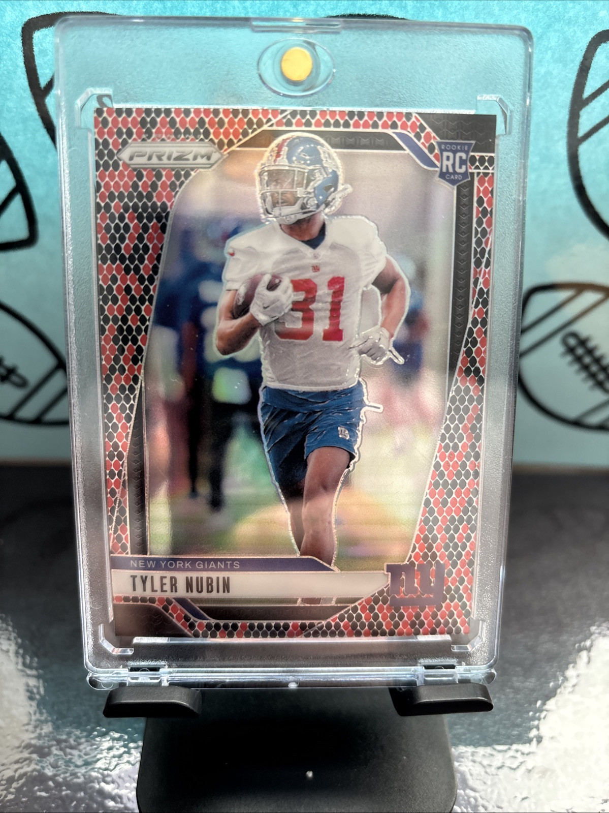 Tyler Nubin 2024 Panini Prizm Snakeskin Case Hit #395 New York Giants