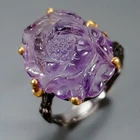 Handmade 12 ct+ Natural Amethyst Ring 925 Sterling Silver Size 7 /R463825