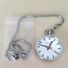 MONDAINE Swiss Railway Pocket Watch White Dial Serviced Running