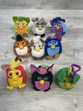 Lot of 9 -Colorful FURBY Plush Clips Keychains Toys Vintage Collectable 2000