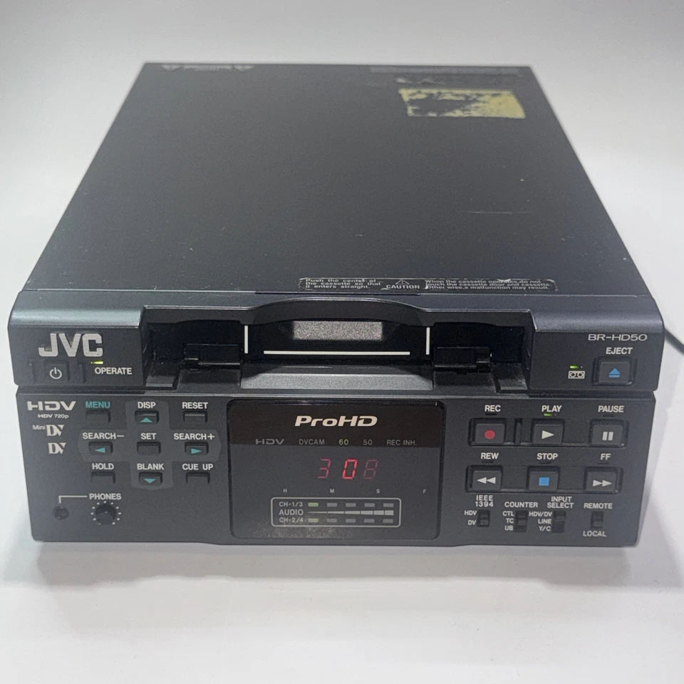 JVC BR-HD50U ProHD HDV Mini DV HD Video Cassette Recorder HD50 W/ Power Cord - Image 2 of 4