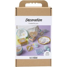 Craft Kit Decoration, Boxes, Shells, Key Rings, Pastel Colours, 1 Pack