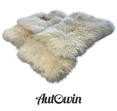 White Genuine Sheepskin Floor Mats For Rolls Royce Ghost 2010-2019 ER56 Design