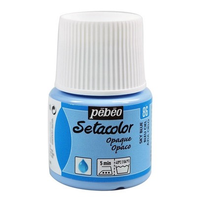 Pebeo - Setacolor Stoff- und Textilfarbe - Deckend Matt - Himmelblau - 45 ml