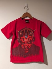 Vtg 1999 Darth Maul T-shirt Boys Medium Star Wars Episode 1 Movie Red Sci-Fi