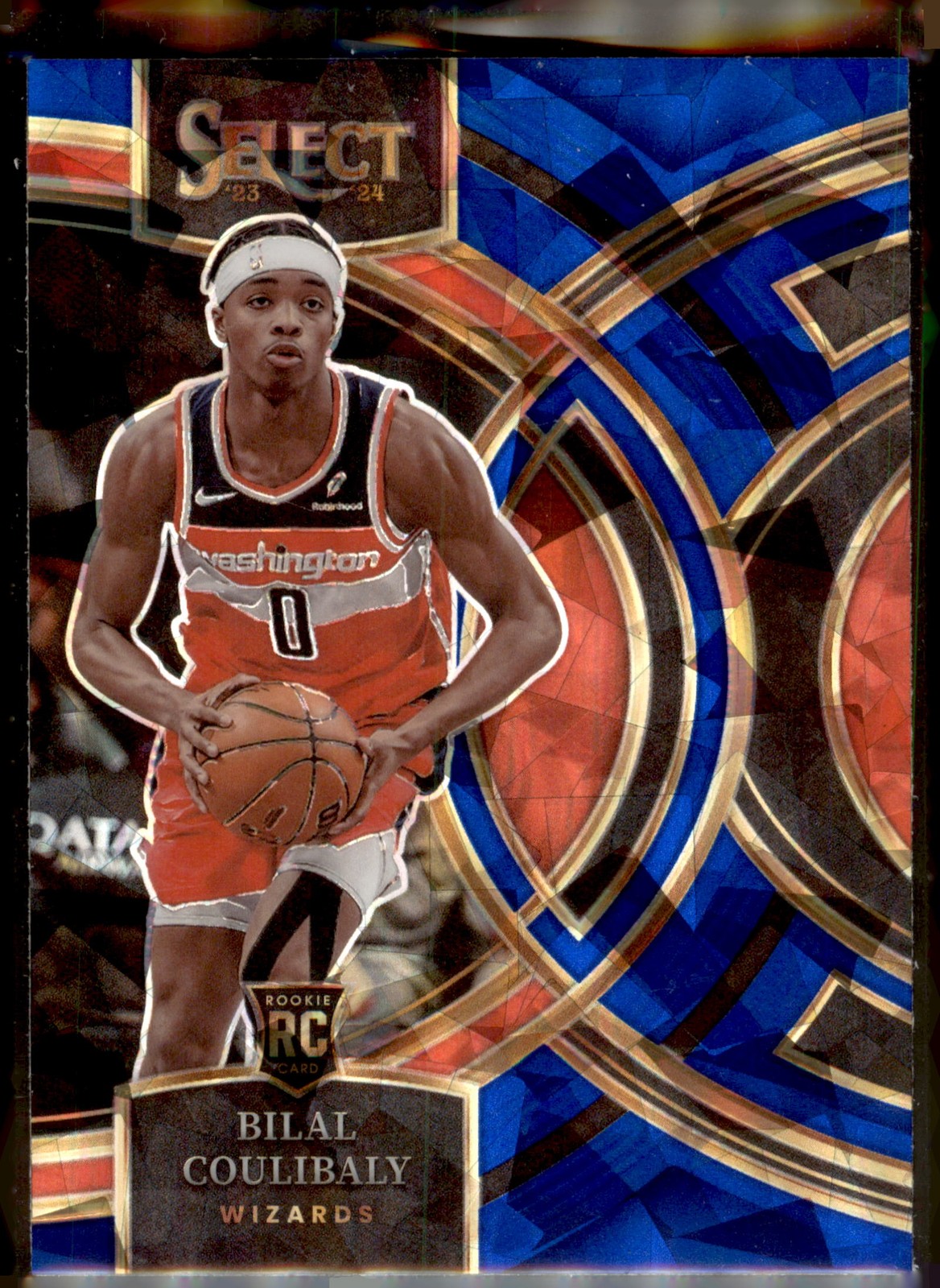 2023-24 Panini Select #131 Bilal Coulibaly Blue Cracked Ice Prizms