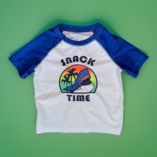 OshKosh B'Gosh Baby Boys Swimshirt Rashguard Swim Top UPF 50 Shark Graphic 18M