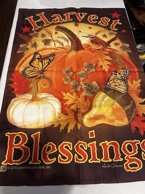 Fall Thanksgiving Porch Flag Harvest Blessings Outdoor Decor Autumn Large 2