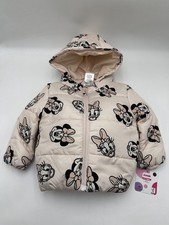 NWT Disney Junior Minnie Full Zip Puffer Jacket Three Piece Set Color Pink 2T