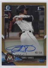 2018 Bowman Chrome Prospect Gold Refractor 40/50 Christopher Torres Auto c6j