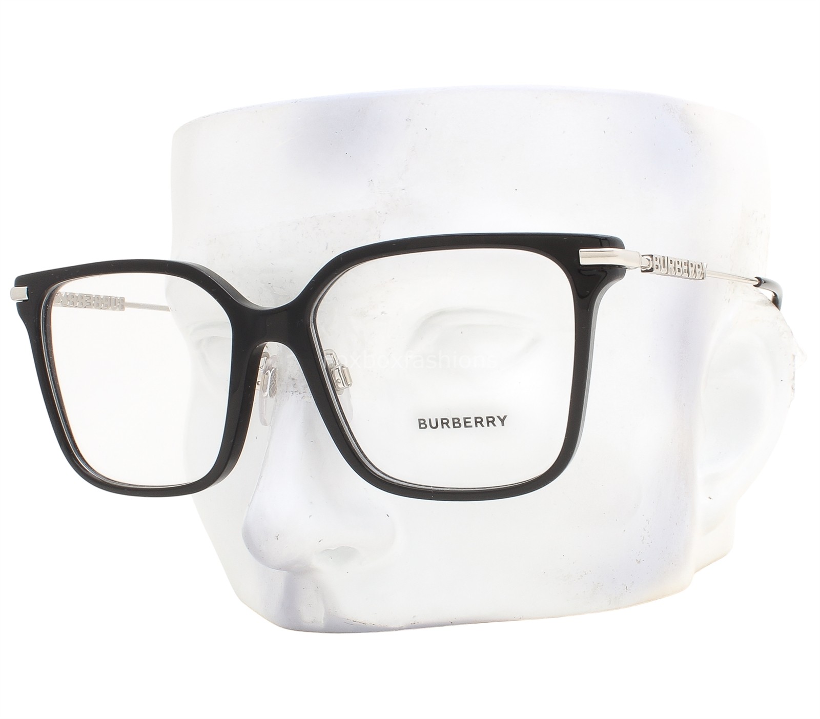 Burberry Elizabeth B2376 3001 Gloss Black Silver 54mm Eyeglasses with Case-image