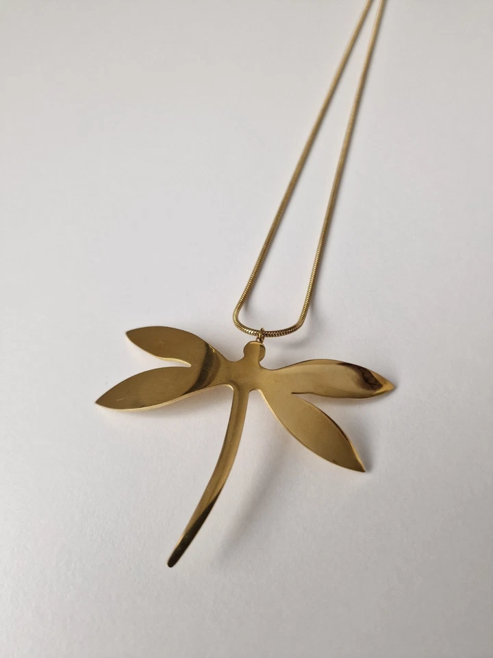 Halskette gold großer Anhänger Libelle - Bild 3 von 4